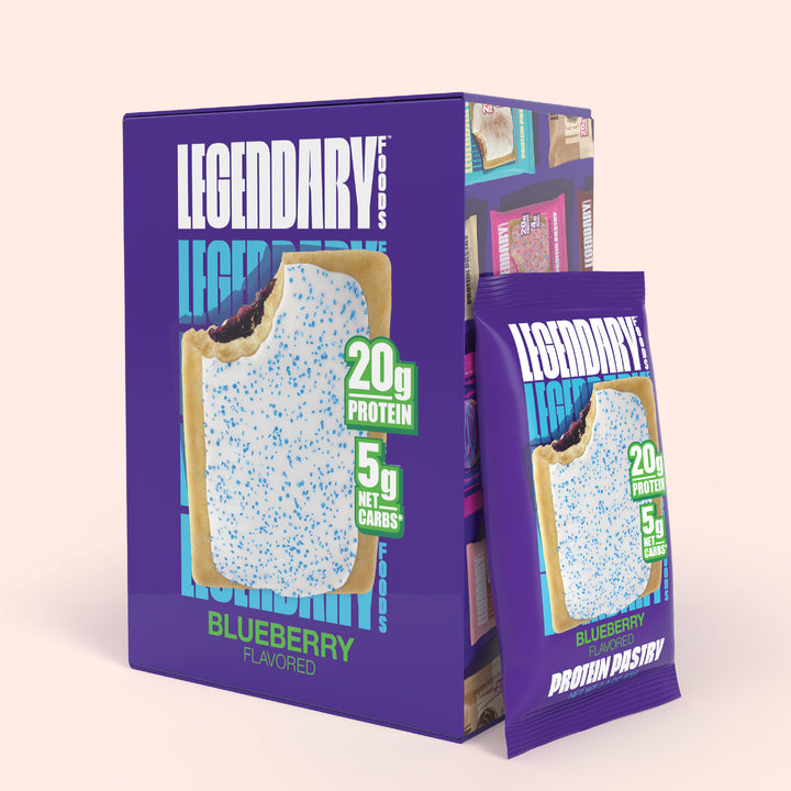 8 pack of legendary foods blueberry protein pastry