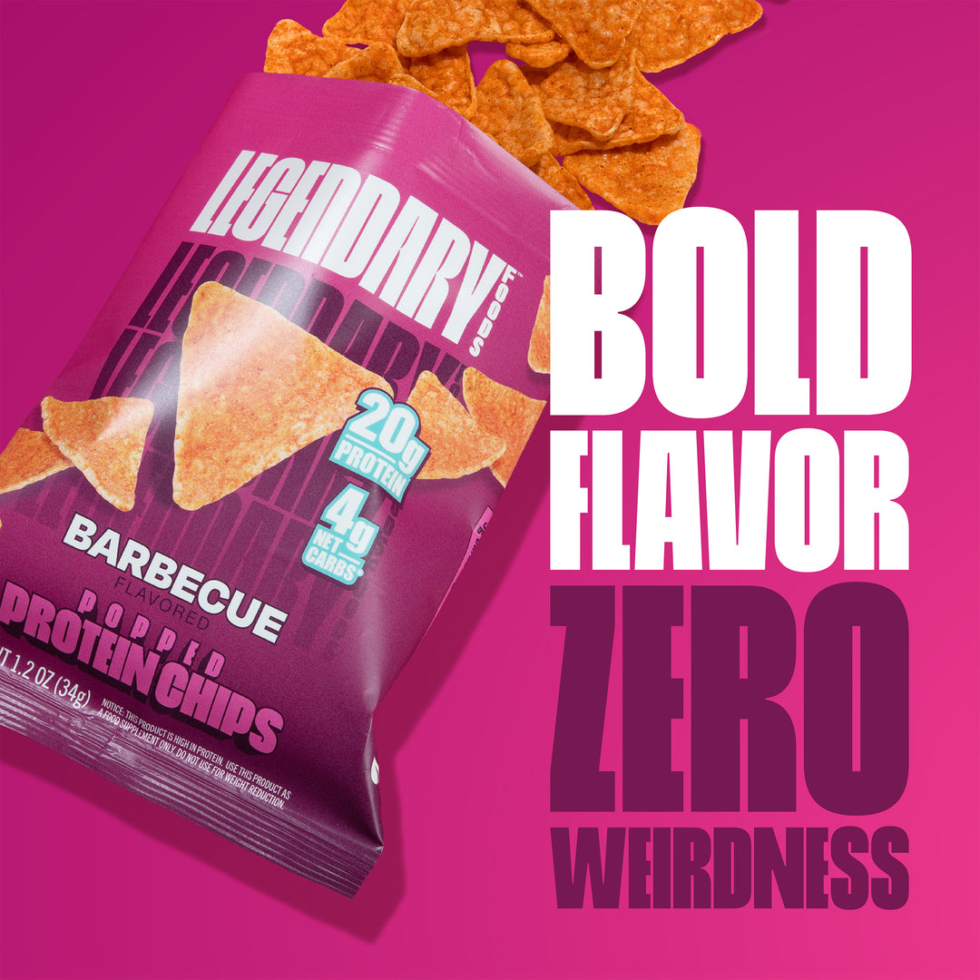 popped protein chips in bold barbecue flavor