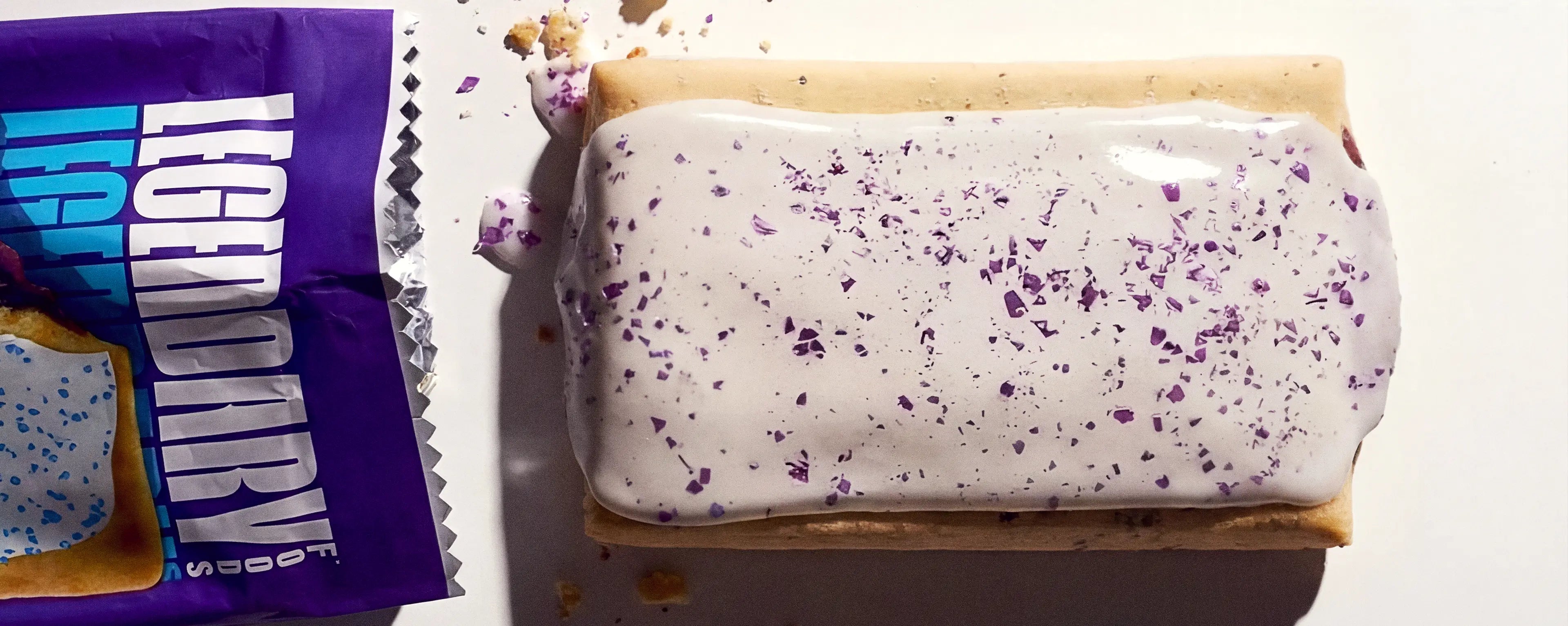 Zoomed in photo of a blueberry protein pastry