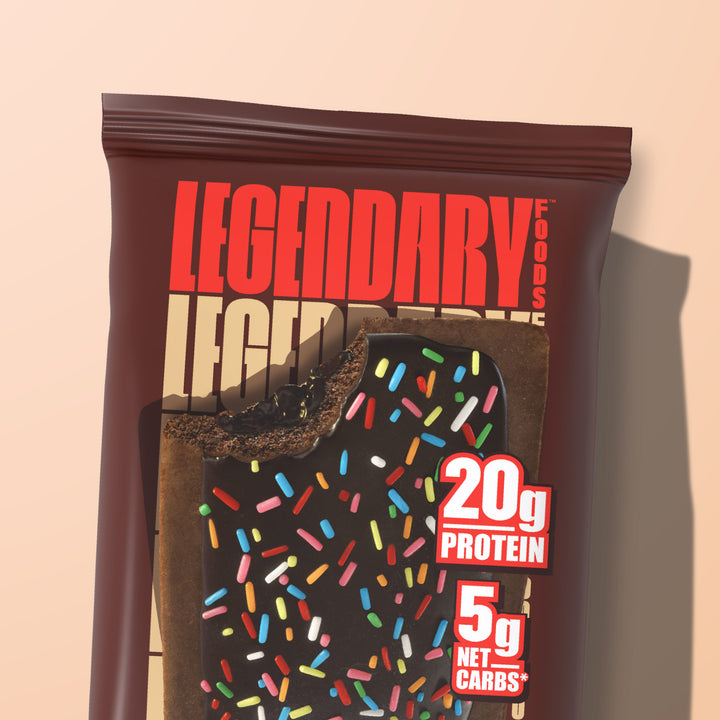 chocolate cake protein pastry with 20 grams of protein