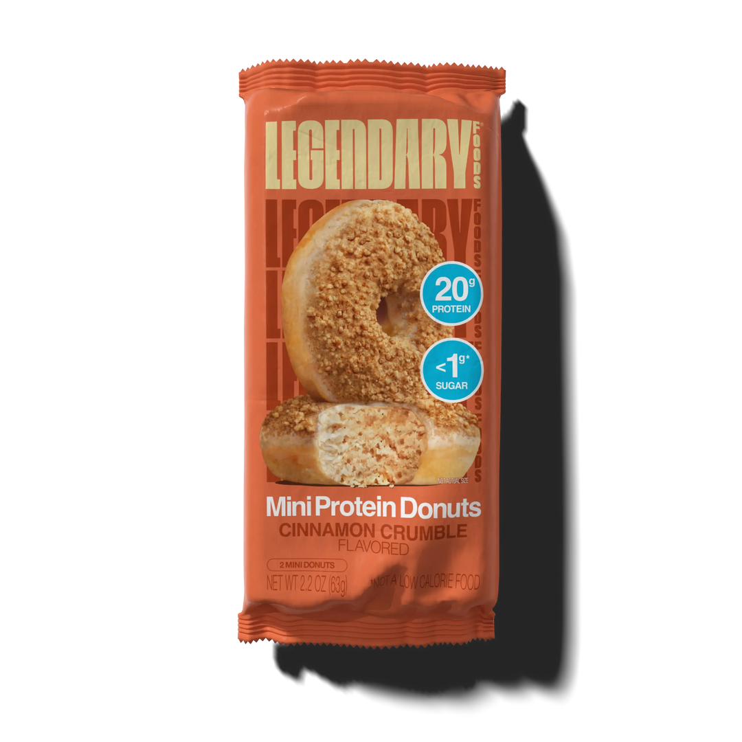 Package of Cinnamon Crumble mini protein donuts