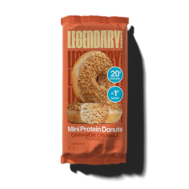 Package of Cinnamon Crumble mini protein donuts