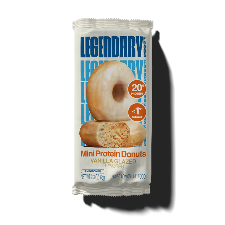 Package of vanilla glazed mini protein donuts