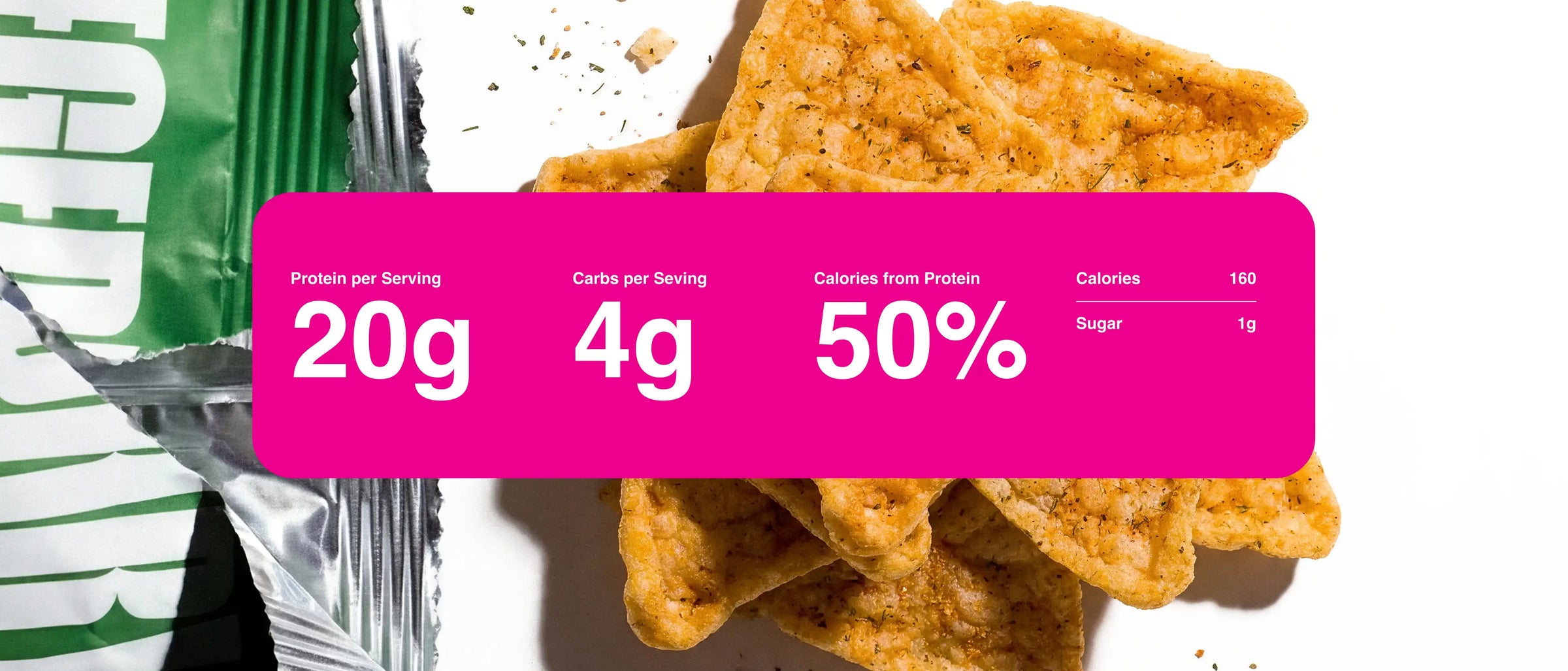 Zoomed in product photography with nutrition information for the Jalapeno cheddar chip