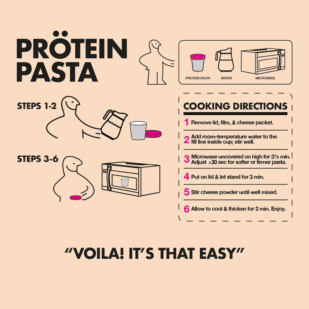 Cooking instructions for protein mac & cheese