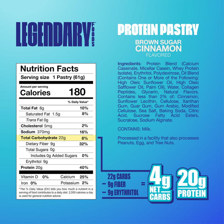 brown sugar cinnamon protein pastry nutrition facts