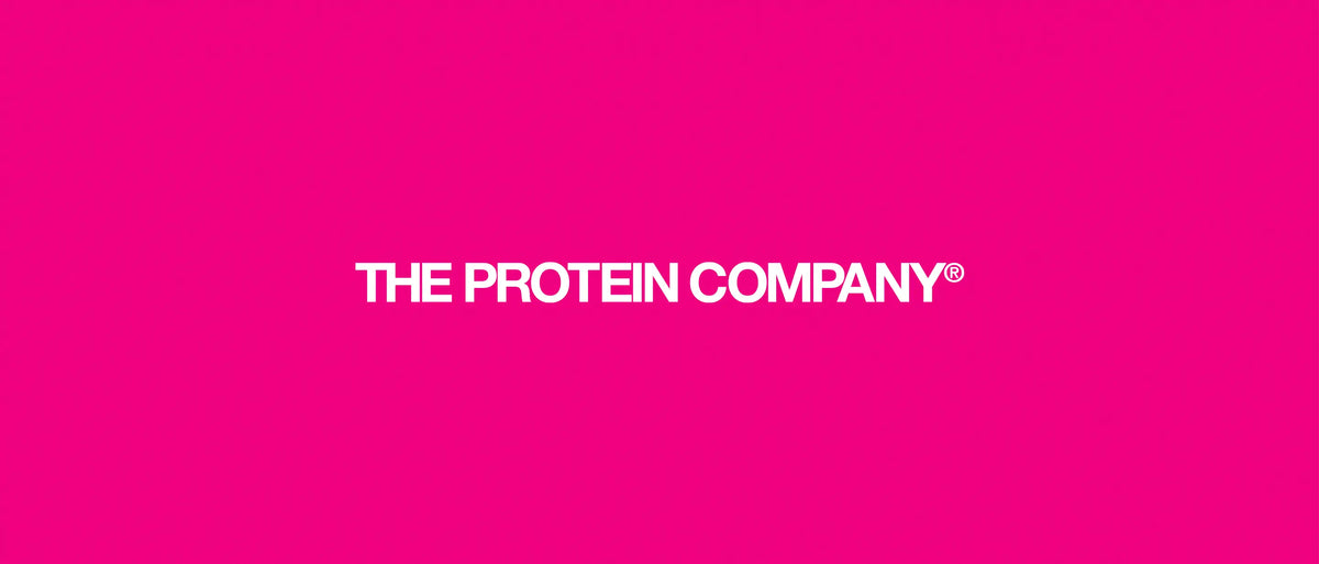 Legendary Foods brand message “The Protein Company” displayed on bright pink background