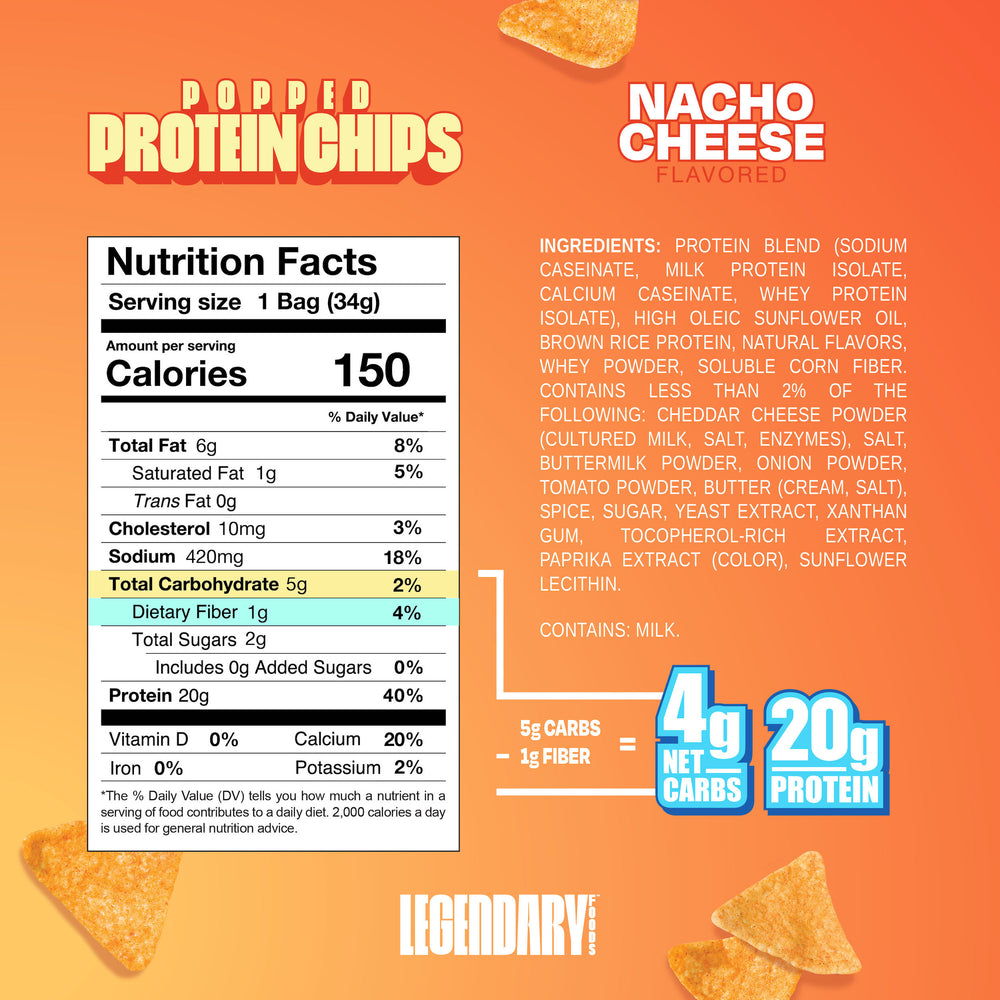nacho cheese popped protein chips nutrition facts