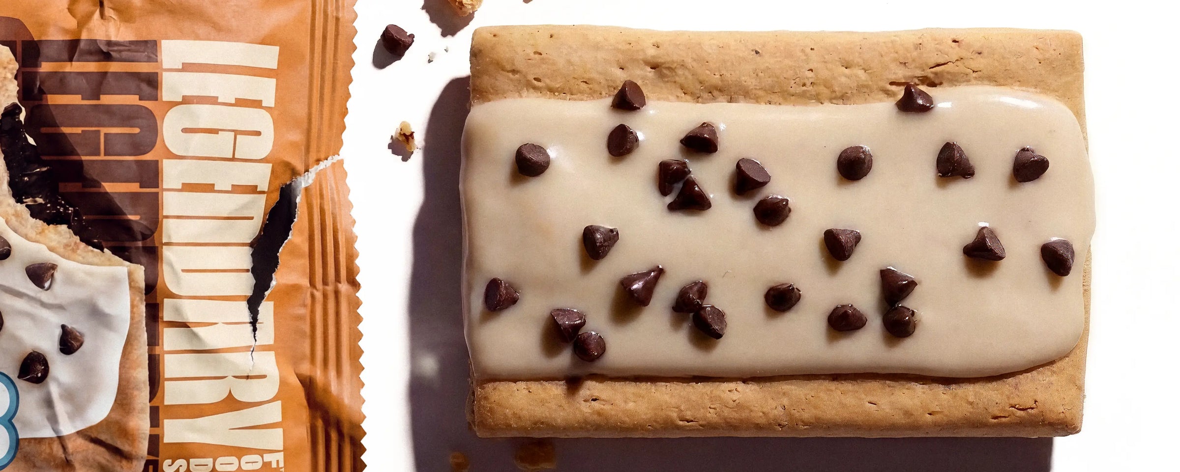 zoomed in photo of a s'mores protein pastry