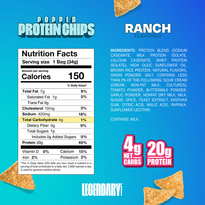 ranch popped chips nutrition facts