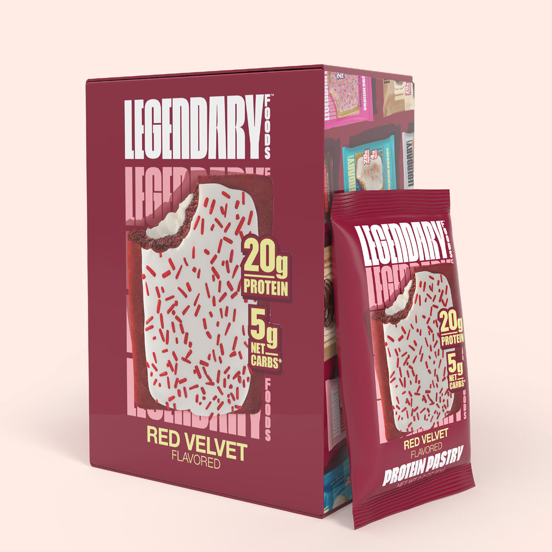 8 pack of legendary foods red velvet protein pastry