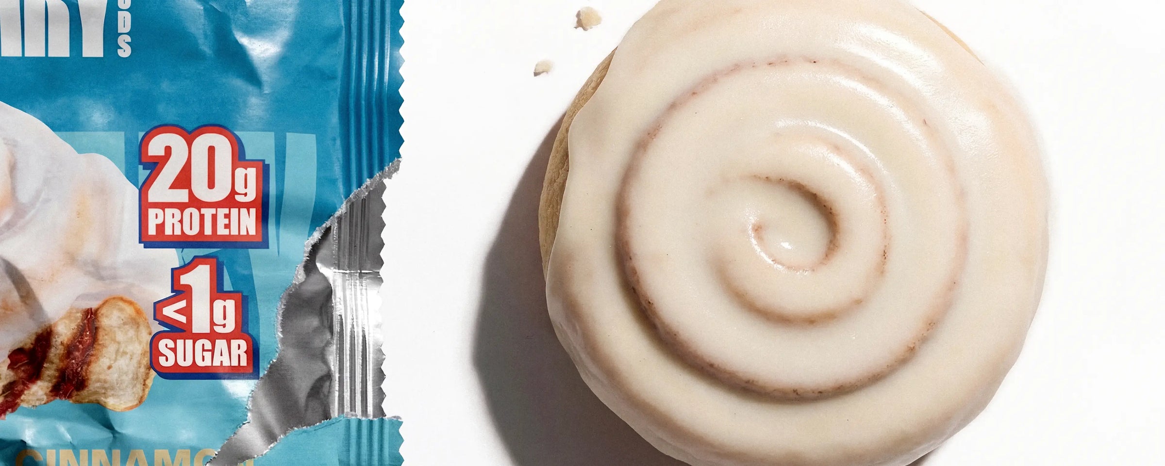 Zoomed in photo of a cinnamon protein sweet roll