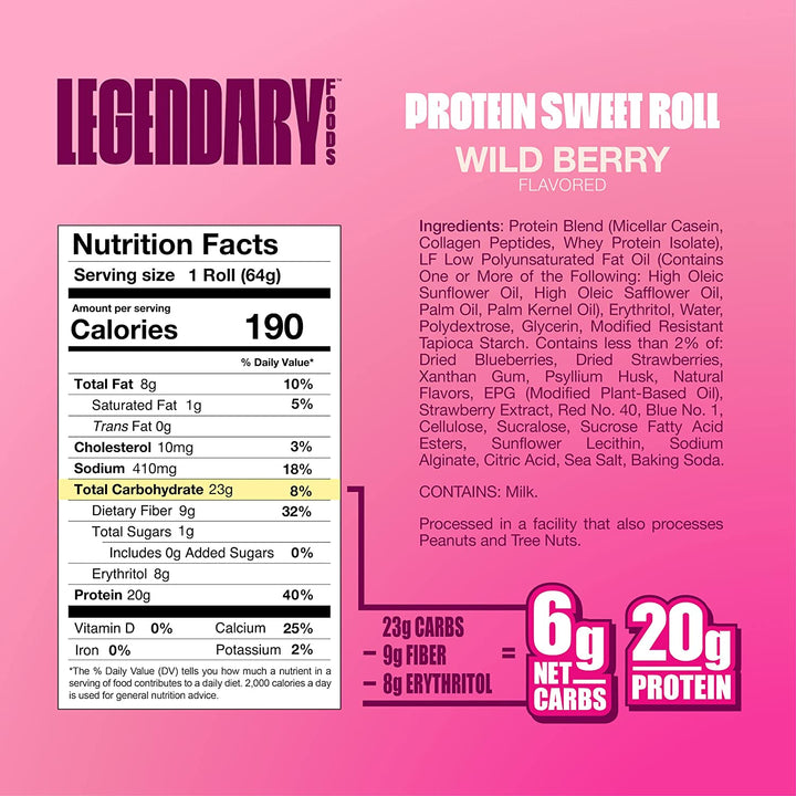 wild berry protein sweet roll nutrition facts